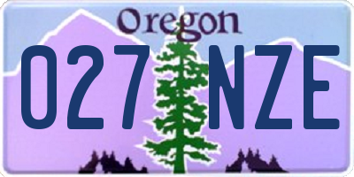 OR license plate 027NZE