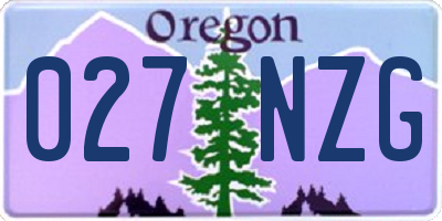 OR license plate 027NZG