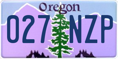 OR license plate 027NZP