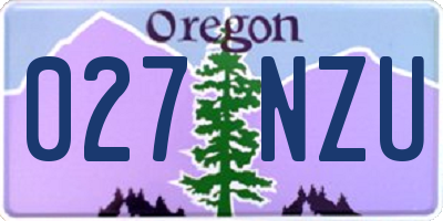 OR license plate 027NZU