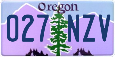 OR license plate 027NZV