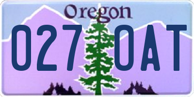 OR license plate 027OAT