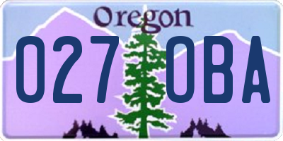 OR license plate 027OBA