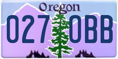 OR license plate 027OBB