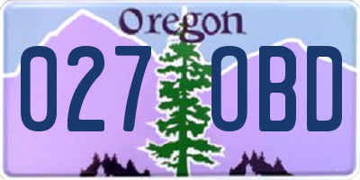 OR license plate 027OBD