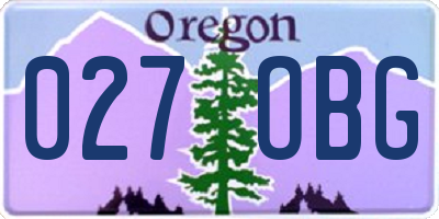 OR license plate 027OBG