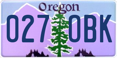 OR license plate 027OBK