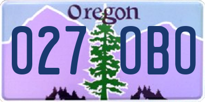 OR license plate 027OBO