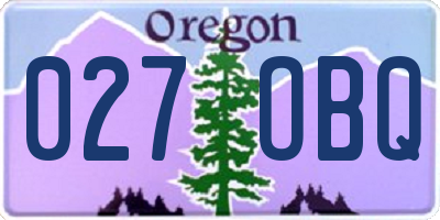 OR license plate 027OBQ