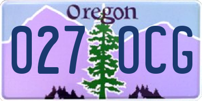 OR license plate 027OCG