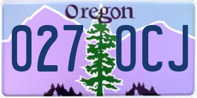 OR license plate 027OCJ