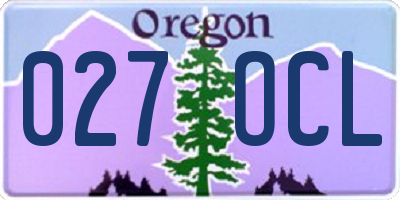 OR license plate 027OCL