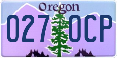 OR license plate 027OCP