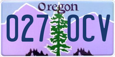 OR license plate 027OCV