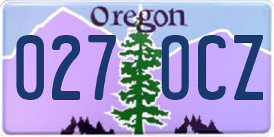 OR license plate 027OCZ