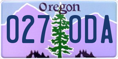 OR license plate 027ODA