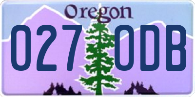OR license plate 027ODB