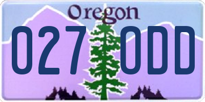 OR license plate 027ODD
