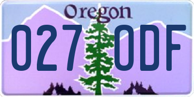 OR license plate 027ODF
