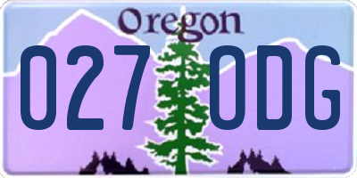 OR license plate 027ODG
