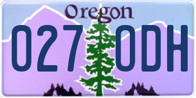 OR license plate 027ODH