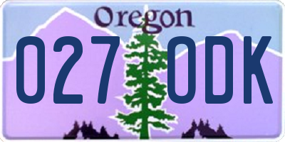 OR license plate 027ODK