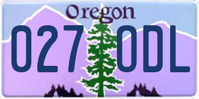 OR license plate 027ODL