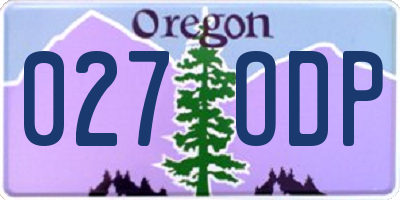 OR license plate 027ODP