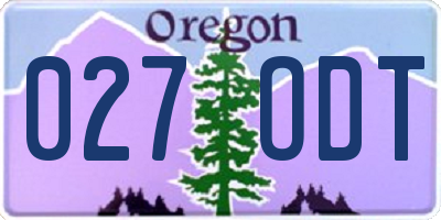 OR license plate 027ODT