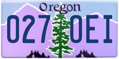 OR license plate 027OEI