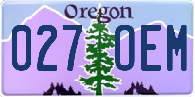 OR license plate 027OEM