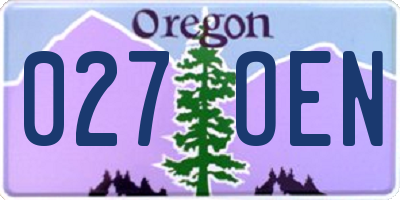 OR license plate 027OEN