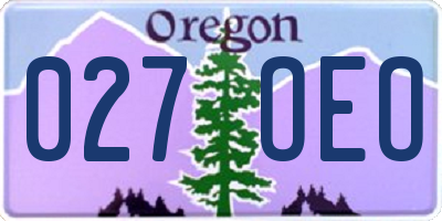 OR license plate 027OEO