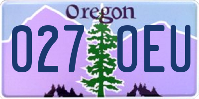 OR license plate 027OEU