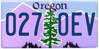 OR license plate 027OEV