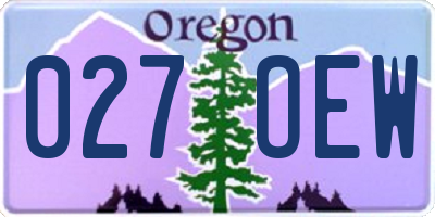 OR license plate 027OEW