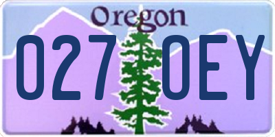 OR license plate 027OEY