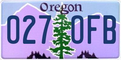 OR license plate 027OFB