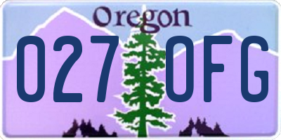 OR license plate 027OFG