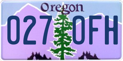 OR license plate 027OFH