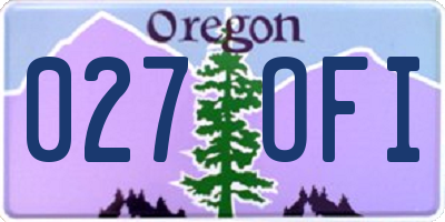 OR license plate 027OFI
