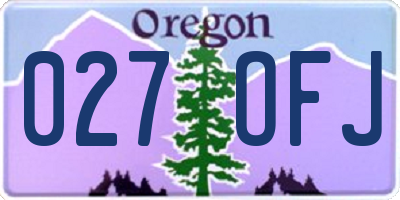 OR license plate 027OFJ