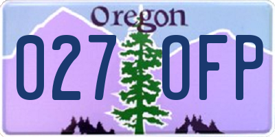 OR license plate 027OFP