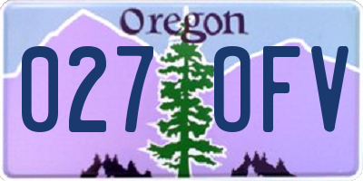 OR license plate 027OFV