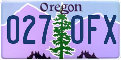 OR license plate 027OFX