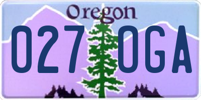 OR license plate 027OGA