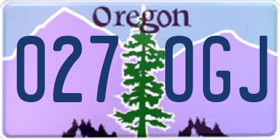 OR license plate 027OGJ