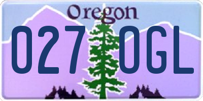 OR license plate 027OGL