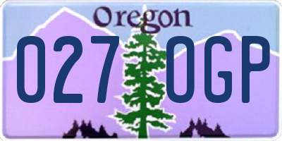 OR license plate 027OGP