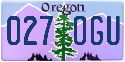 OR license plate 027OGU